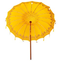 Parasol Autre Jaune x 250 cm Coton et bois massif 