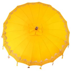 Parasol Autre Jaune x 250 cm Coton et bois massif 