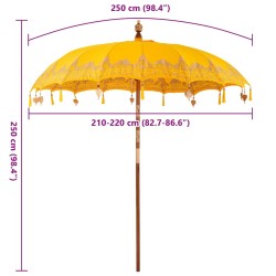 Parasol Autre Jaune x 250 cm Coton et bois massif 