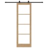 Porte Coulissante avec Set de Quincaillerie 'ORKDAL'Bois Massif & Verre 