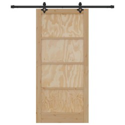 Porte Coulissante avec Quincaillerie 93x202 cm Bois Massif Pin 