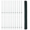 Poteaux de Clôture 11 pcs U-Channel Vert 150 cm Acier 