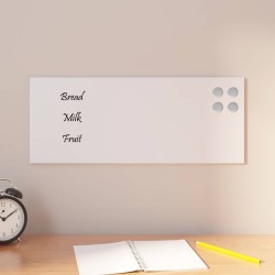 Tableau noir magnétique mural Blanc 50x20 cm Verre trempé 