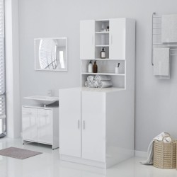 Meuble pour machine à laver Blanc brillant 