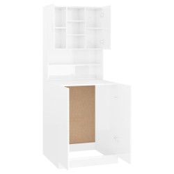Meuble pour machine à laver Blanc brillant 