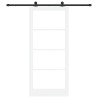 Porte coulissante avec kit de quincaillerie 'ORKDAL'Bois massif blanc & verre 