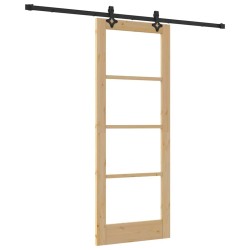 Kit de porte coulissante 78x202 cm en pin massif 