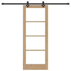 Kit de porte coulissante 78x202 cm en pin massif 