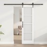 Porte Coulissante avec Ensemble de Matériel Blanc 61x198,5 cm Bois Massif Pin 