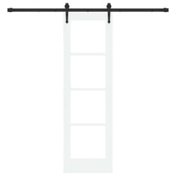 Porte Coulissante avec Ensemble de Matériel Blanc 61x198,5 cm Bois Massif Pin 