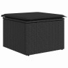 Ensemble de canapé de jardin 4 pièces avec coussins Noir Rattan Poly 