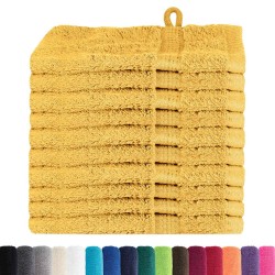 Gants de toilette 10 pcs Doré 15 x 21 cm Coton 