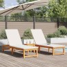 Chaises longues 2 pcs Bois massif d'acacia 