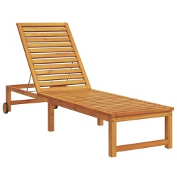 Chaises longues 2 pcs Bois massif d'acacia 