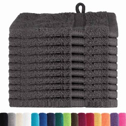 Gants de toilette 10 pcs Anthracite 15 x 21 cm Coton 