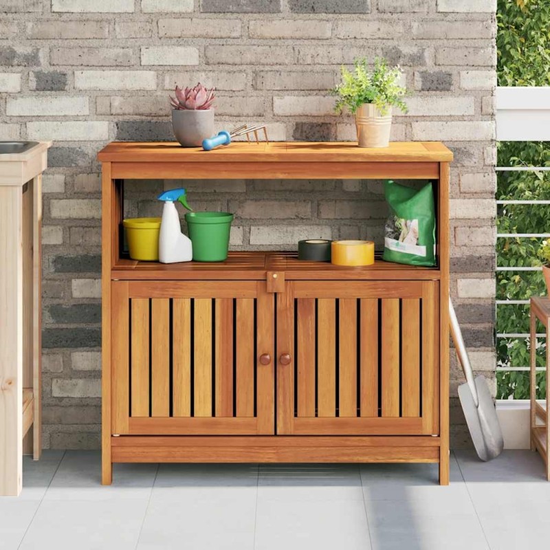 Table console de jardin 80x35x75 cm bois massif d'acacia Table console de jardin 80x35x75 cm bois massif d'acacia