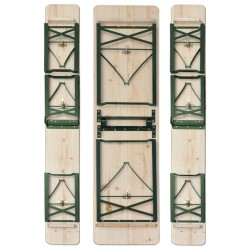 Table de brasserie pliable avec 2 bancs 220 cm Bois de sapin 