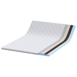 Coussins de Matelas Blanc 140 x 200 cm Polyester sans colle 
