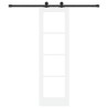 Porte coulissante avec quincaillerie 'ORKDAL'Bois massif blanc & Verre 