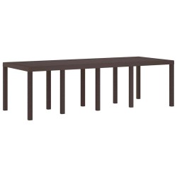 Table de Jardin Marron 250x100x73 cm Poly Rattan 