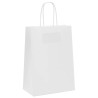 Sacs en papier 50 pcs avec poignées blanc 15x8x21 cm 