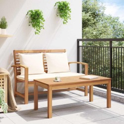 Ensemble de canapé de jardin 2 pcs Marron Bois de teck massif 