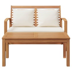 Ensemble de canapé de jardin 2 pcs Marron Bois de teck massif 
