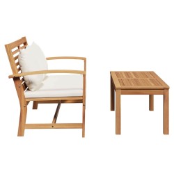 Ensemble de canapé de jardin 2 pcs Marron Bois de teck massif 