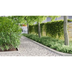 Bordures de jardin 15 cm x 10 m en acier galvanisé, flexible et ondulé. 