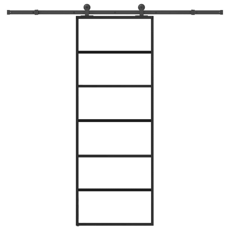 Porte coulissante avec kit de quincaillerie 76x205 cm Verre ESG 