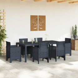 Table de jardin Anthracite 200x100x73 cm Poly Rattan 