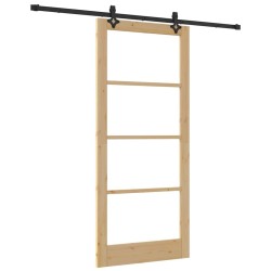 Porte coulissante avec kit de quincaillerie 93x211 cm Bois massif de pin 