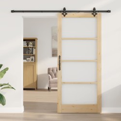 Porte coulissante avec kit de quincaillerie 93x211 cm Bois massif de pin 