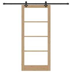 Porte coulissante avec kit de quincaillerie 93x211 cm Bois massif de pin 