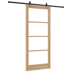Porte coulissante avec kit de quincaillerie 93x211 cm Bois massif de pin 
