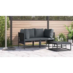 Ensembles de meubles d'extérieur avec coussin avec oreiller 2 pcs Anthracite 