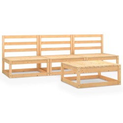 Salon de jardin 4 pcs bois de pin massif 