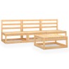 Salon de jardin 4 pcs bois de pin massif 