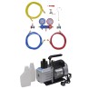 Pompe à vide 50 L/min avec manomètre à 2 voies en kit d'outils 