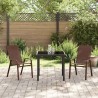 Ensemble de salle à manger de jardin 3 pièces - Marron en Textilène et Acier 