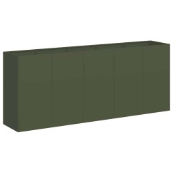 Jardinière vert olive 200x40x80 cm acier laminé à froid 