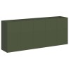 Jardinière vert olive 200x40x80 cm acier laminé à froid 