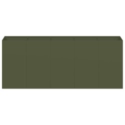 Jardinière vert olive 200x40x80 cm acier laminé à froid 