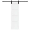 Porte Coulissante avec Kit de Quincaillerie Blanche 61x198,5 cm en Bois de Pin Massif 