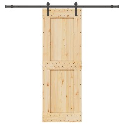 Porte coulissante et kit de quincaillerie 80x210 cm pin massif 