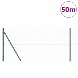 Clôture Hexagonale Verte 0,8x50 m Acier 