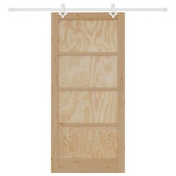 Porte coulissante avec quincaillerie 93x202 cm Bois massif en pin 
