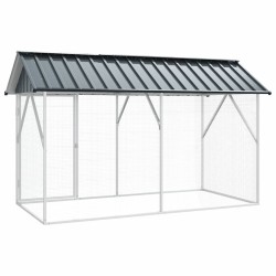 Cage à oiseaux anthracite 112 x 227 x 141 cm en acier. 