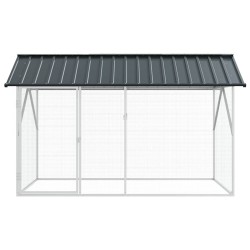 Cage à oiseaux anthracite 112 x 227 x 141 cm en acier. 