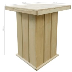 Table de bar 75x75x110 cm Pin imprégné 
